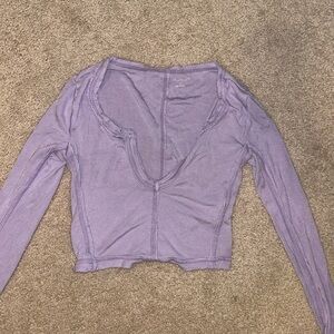 Urban Outfitters Purple Long Sleeve Crop Top